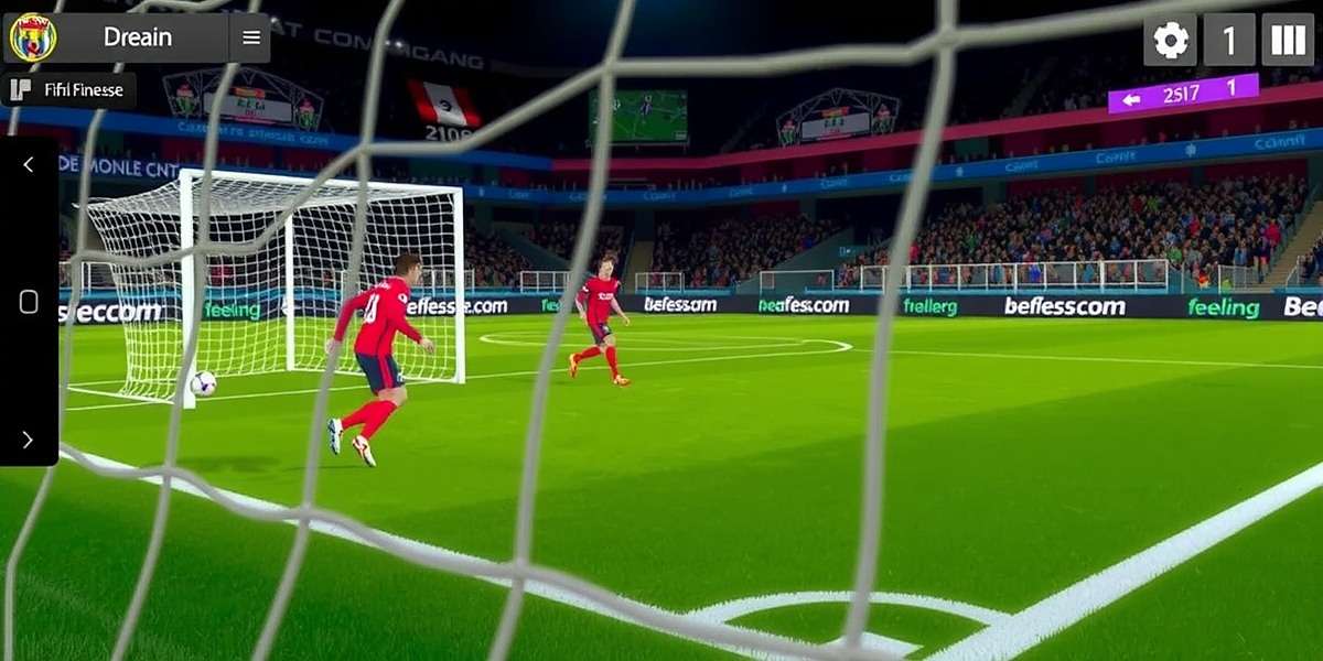 Perfect Finesse Finish in FIFA Mobile FIFA Mobile Finesse Finish screenshot demonstrating a perfect finesse shot curving into the goal